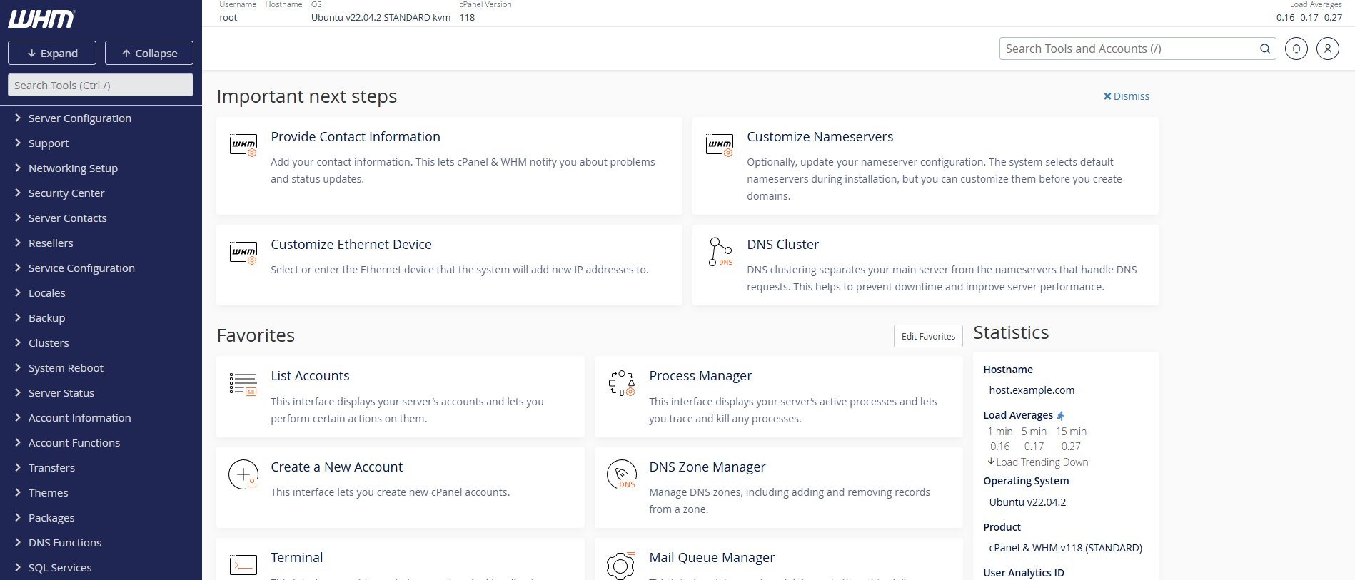 cPanel Dashboard